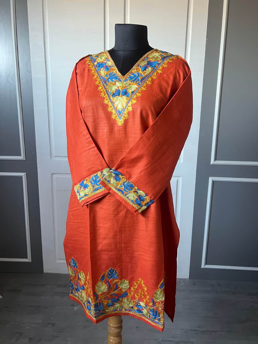 Kashmir Aari cotton Co-Ord Set | Sassy Salmon