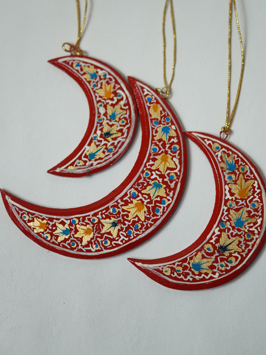 Half Moon -Handcrafted Paper Mache Christmas Ornaments & Festive Décor - KaarKash