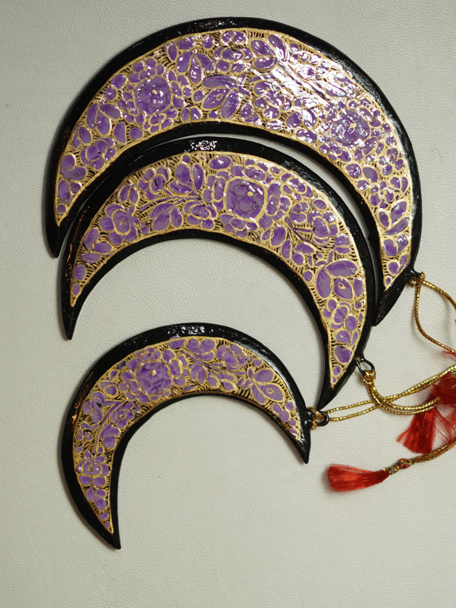 Half Moon -Handcrafted Paper Mache Christmas Ornaments & Festive Décor - KaarKash