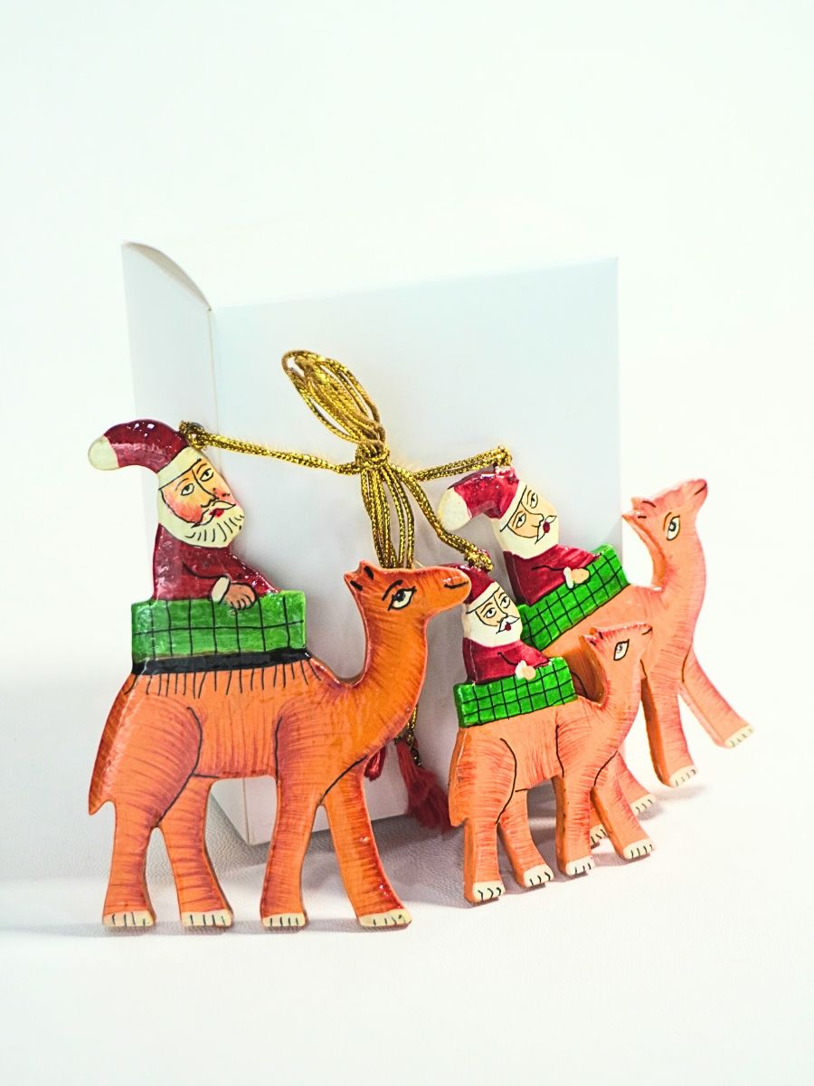 Paper Mache Christmas Ornaments | Festive Hanging Pendant Kit with Tools | DIY Home Decor Craft (Snowman Santa) | Pack of Three - KaarKash