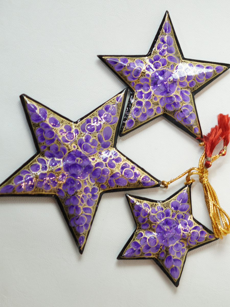 Stars - Handcrafted Paper Mache Christmas Ornaments & Festive Décor - KaarKash