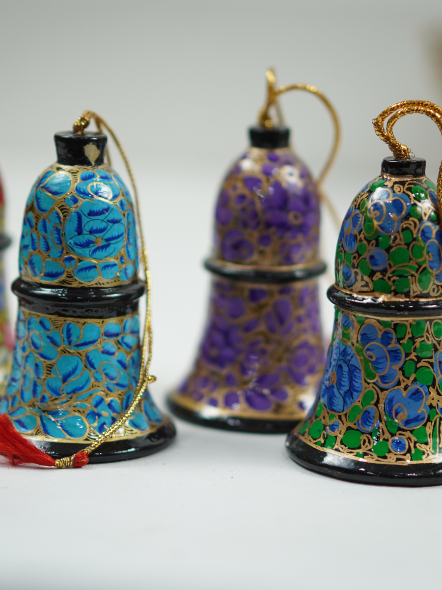 Bells Paper Mache - Handmade Christmas Ornaments & Festive Hanging Décor - KaarKash