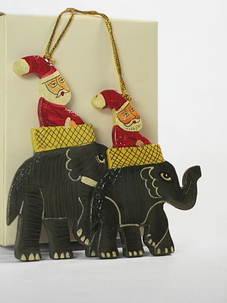 Paper Mache Christmas Ornaments | Festive Hanging Pendant Kit with Tools | DIY Home Decor Craft (Snowman Santa) | Pack of Three - KaarKash