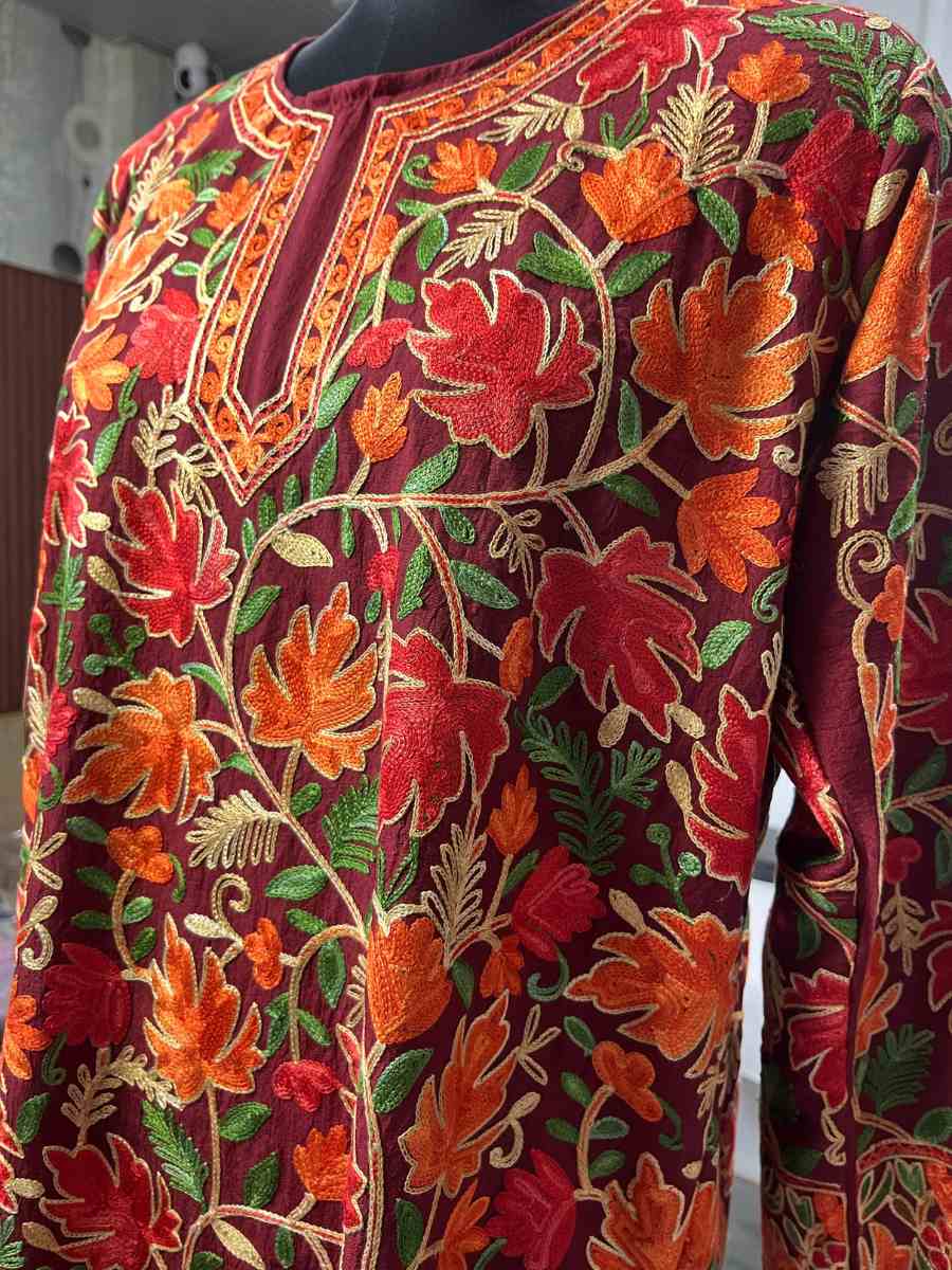 Chinar Maroon Kashmiri Cotton Kurtis