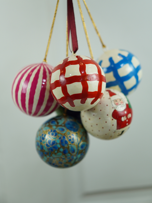 Bauble Balls -Handcrafted Paper Mache Christmas Ornaments & Festive Décor - KaarKash