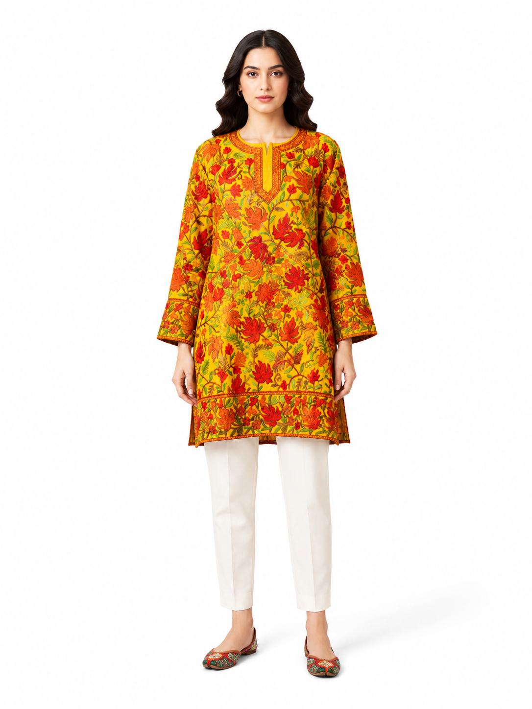 Noor : chinar embroidery summer kurti | Tan