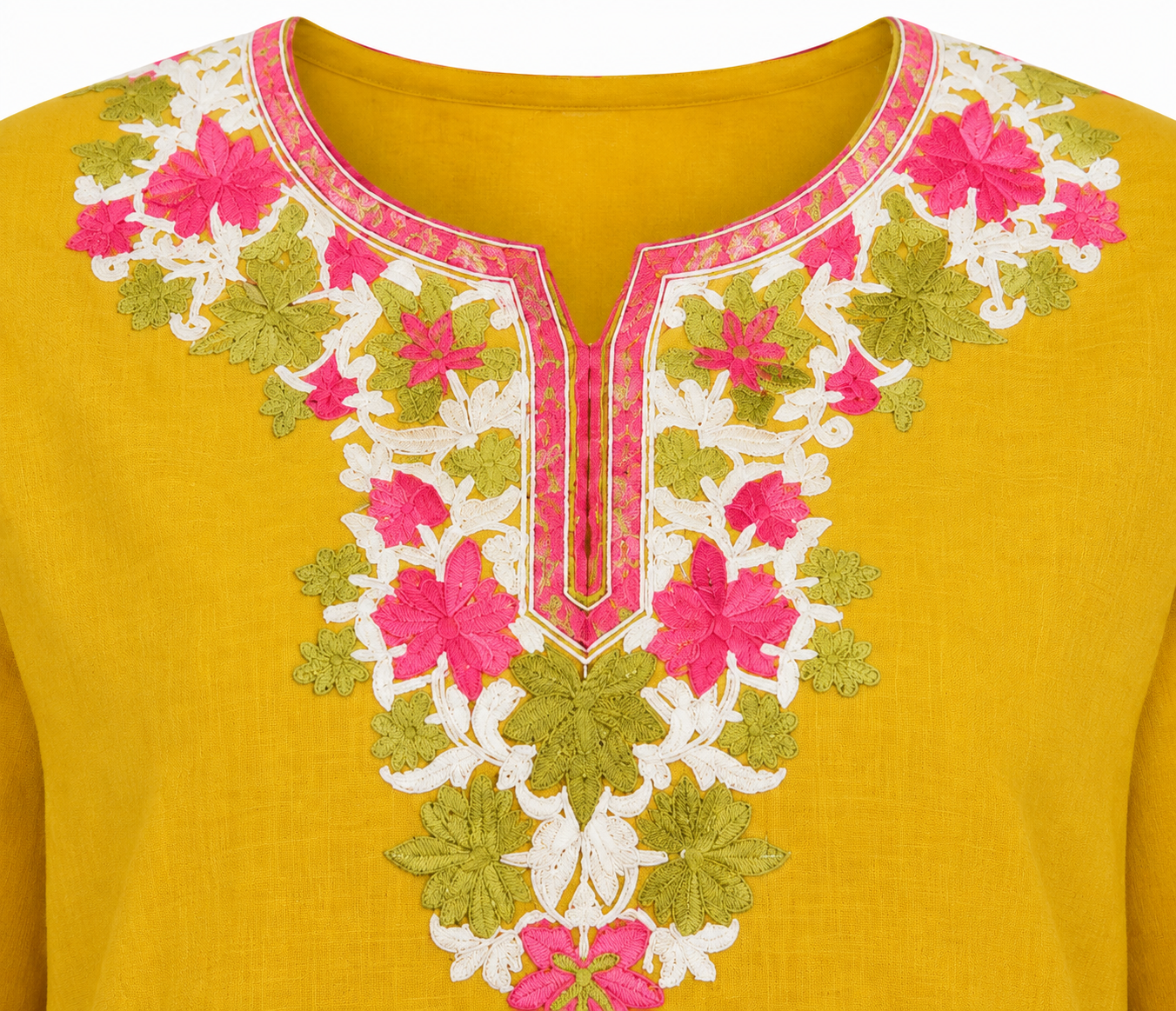 Noor : Aari embroidery summer Co-Ord Set | Gold