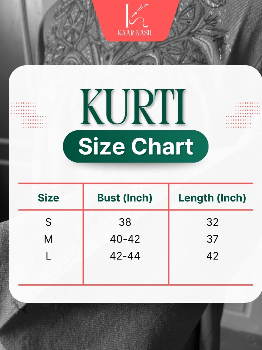 Noor : Aari embroidery summer kurti | Light Gray