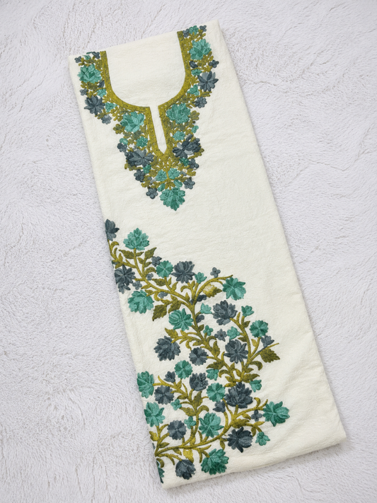 Gul Kashmiri Aari 2 Piece Unstitched Suit | Light Gray