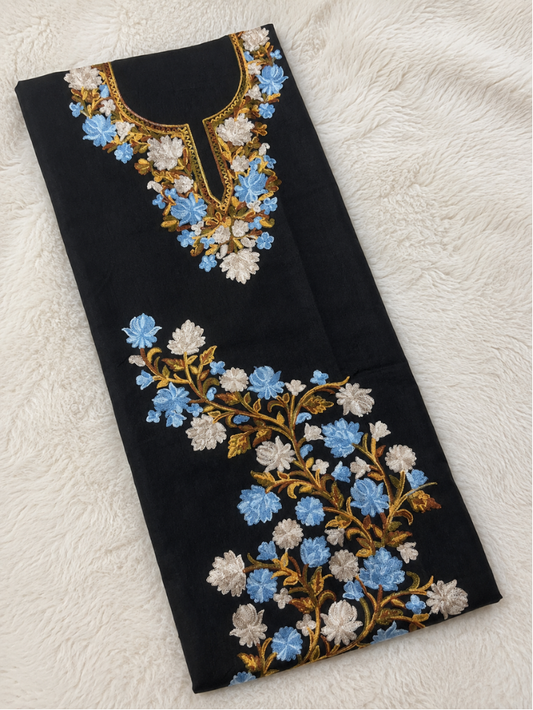 Gul Kashmiri Aari 2 Piece Unstitched Suit | Ebony
