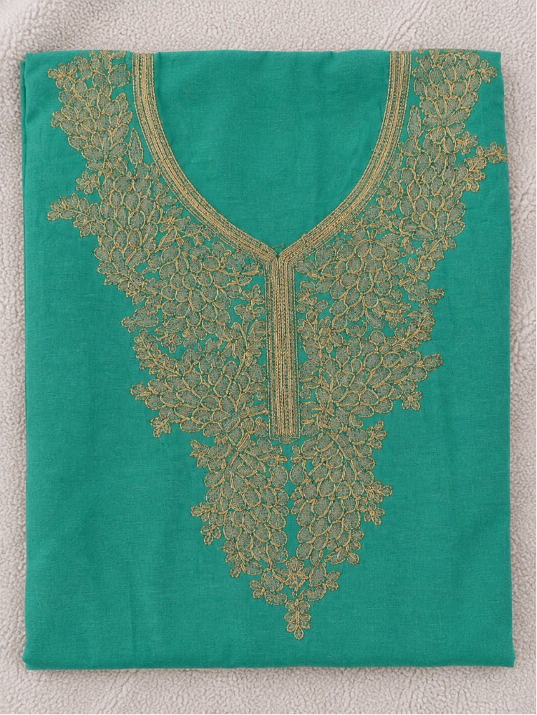 Gul Kashmiri Aari 2 Piece Unstitched Suit | Ocean Teal