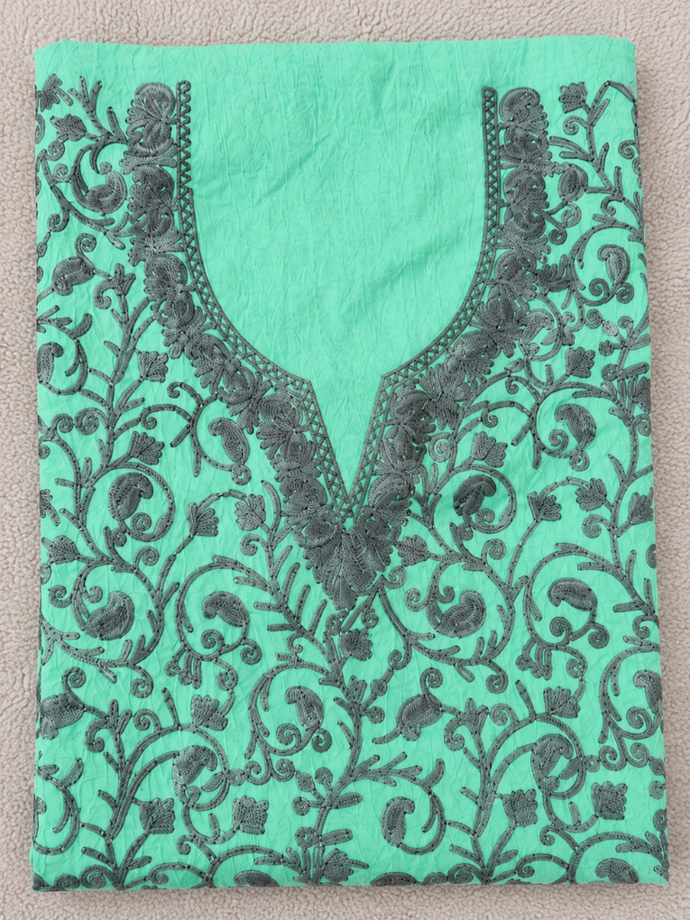 Kashmiri Botti Aari 2 Piece Unstitched Suit | Ocean Teal