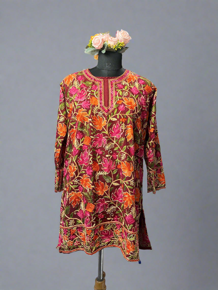 Chinar Pink Kashmiri Cotton Kurtis