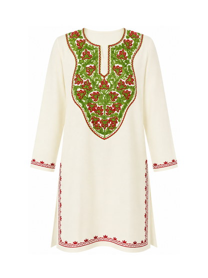 Noor : Aari embroidery summer kurti | Light Gray