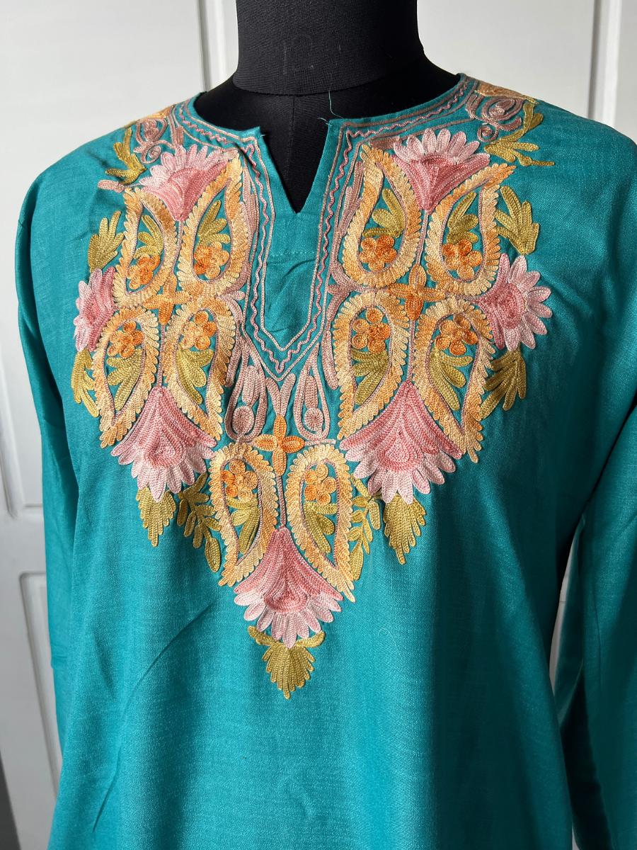 Kashmir Aari cotton Co-Ord Set | Ocean Breeze