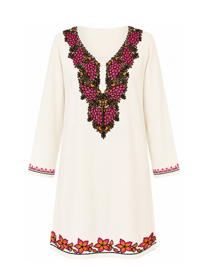 Noor : Aari embroidery summer kurti | Light Gray