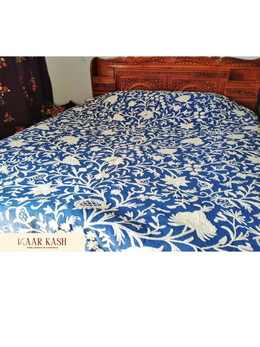 Noorani Phool Krewal Embroidery Bedcover - KaarKash