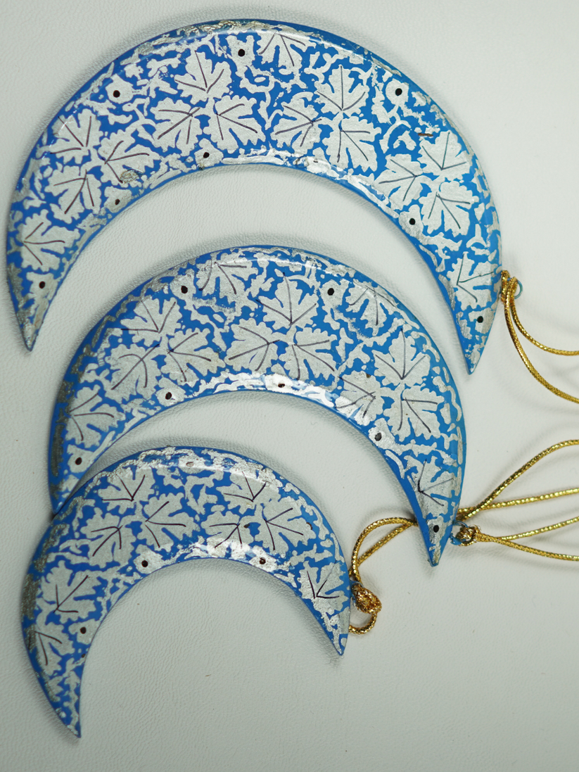 Half Moon -Handcrafted Paper Mache Christmas Ornaments & Festive Décor - KaarKash