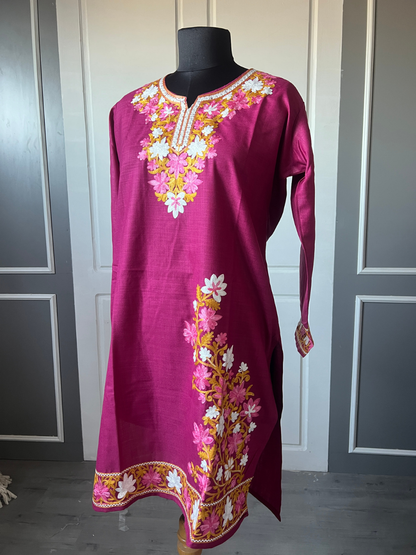 Kashmir Aari cotton Co-Ord Set | Plum