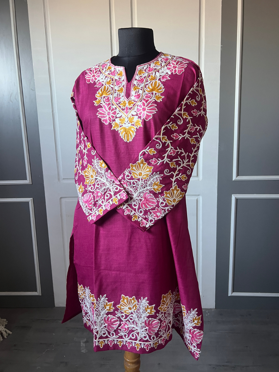 Kashmir Aari cotton Co-Ord Set | Plum
