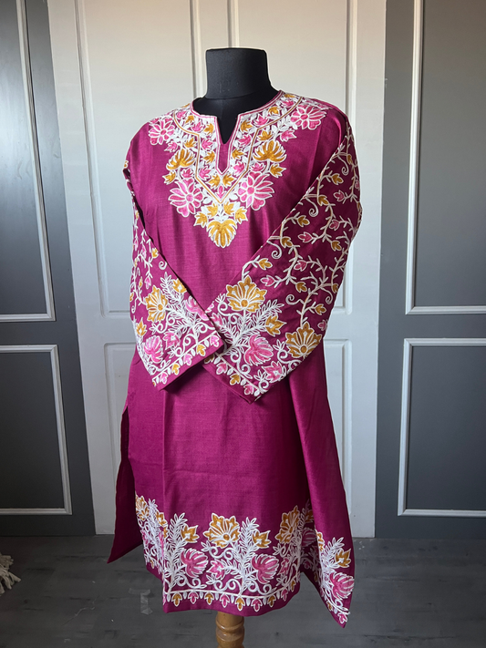 Kashmir Aari cotton Co-Ord Set | Plum