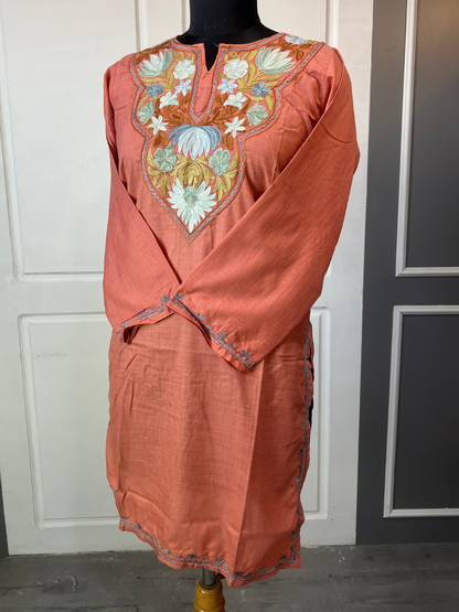 Kashmir Aari cotton Co-Ord Set | Rose Pink