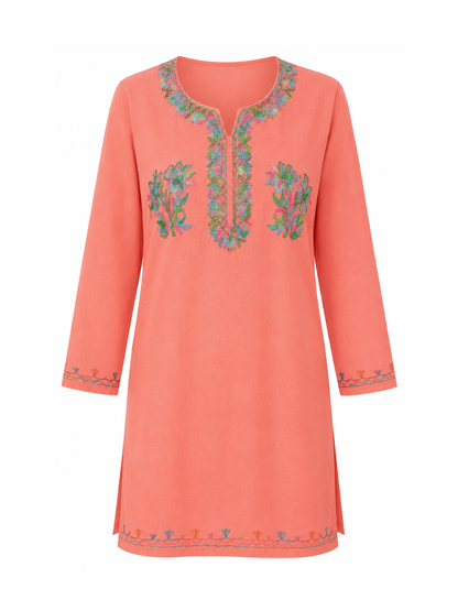 Noor : Aari embroidery summer kurti | Pink
