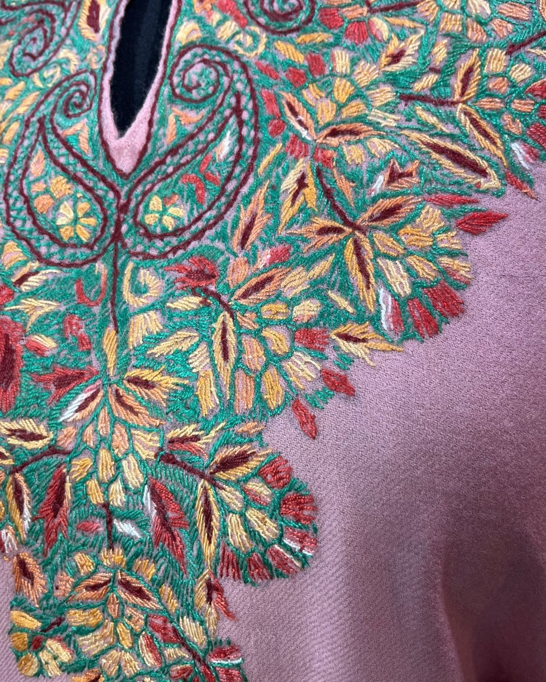Meeras: Hand-Embroidered Raffel Phiran | Soft Peach