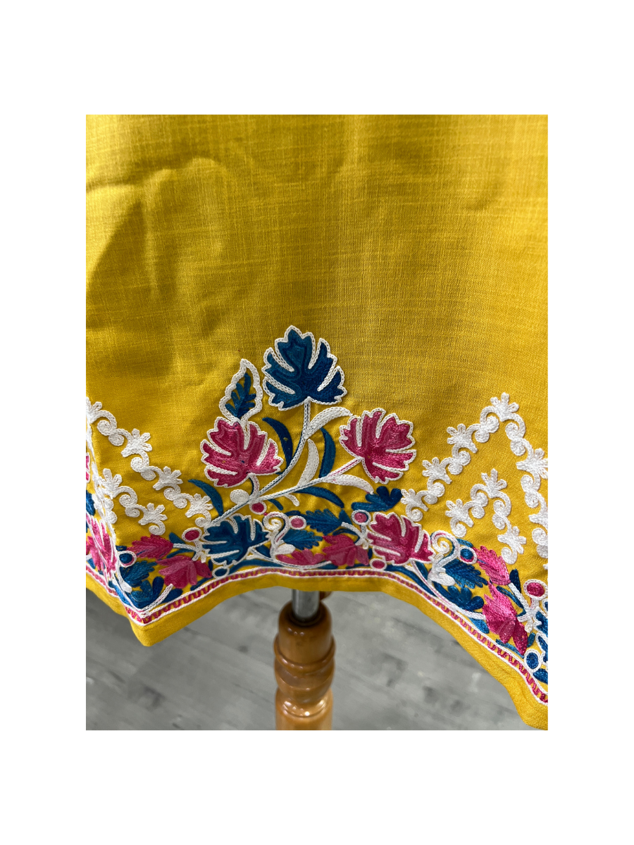 Noor : Aari embroidery summer Co-Ord Set | Gold