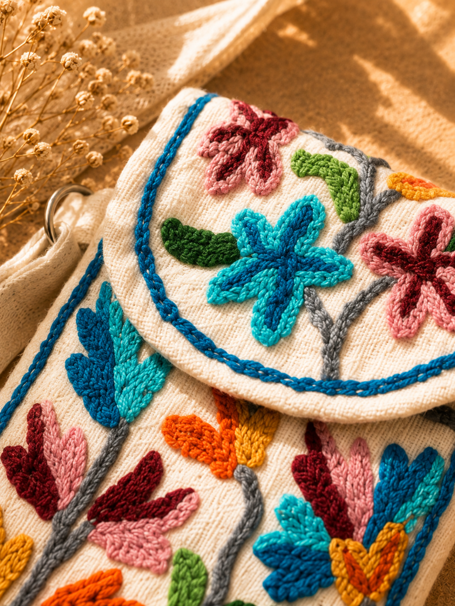 Kashmiri Embroidered Floral Sling Bag