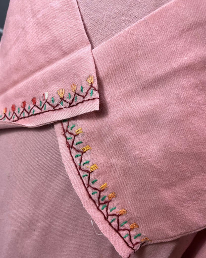 Meeras: Hand-Embroidered Raffel Phiran | Soft Peach