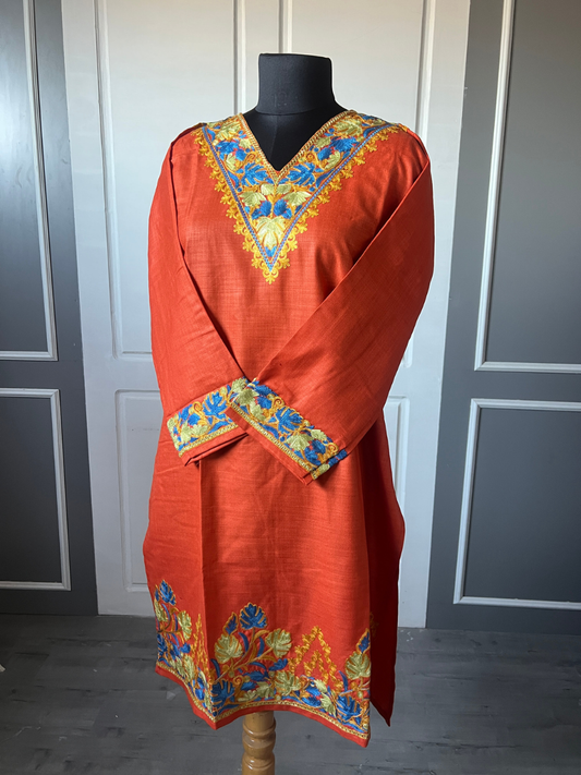Kashmir Aari cotton Co-Ord Set | Sassy Salmon