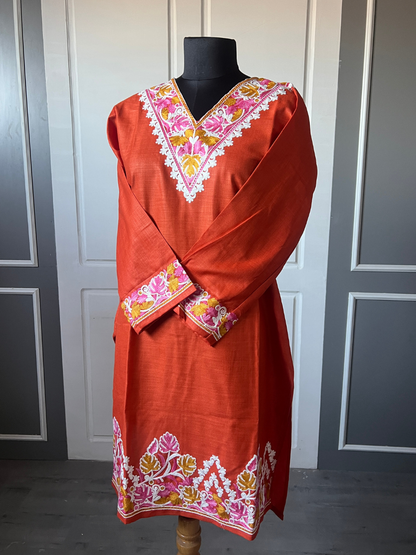 Kashmir Aari cotton Co-Ord Set | Sassy Salmon