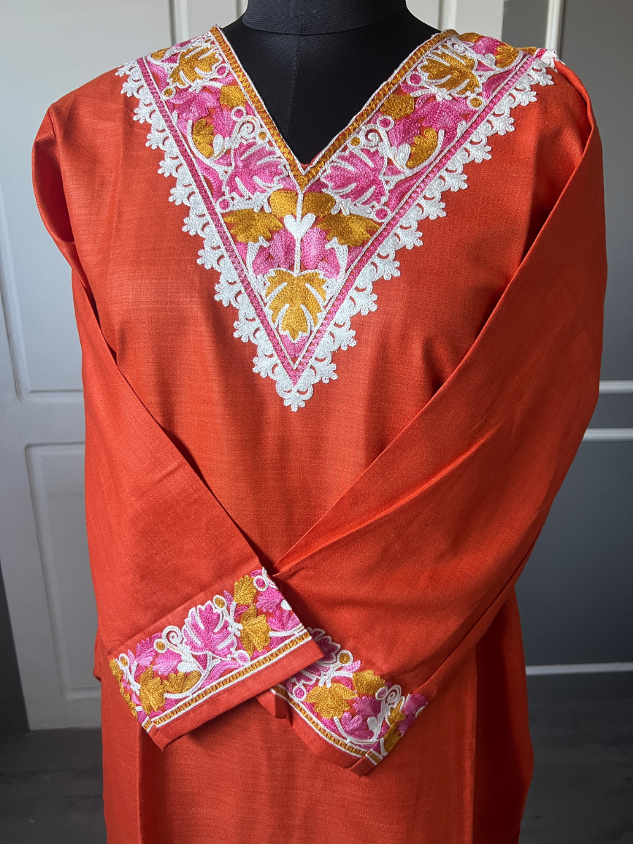 Kashmir Aari cotton Co-Ord Set | Sassy Salmon