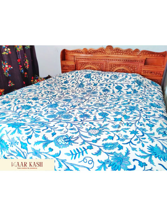 Sang-e-Meel Krewal Embroidery Bedcover - KaarKash