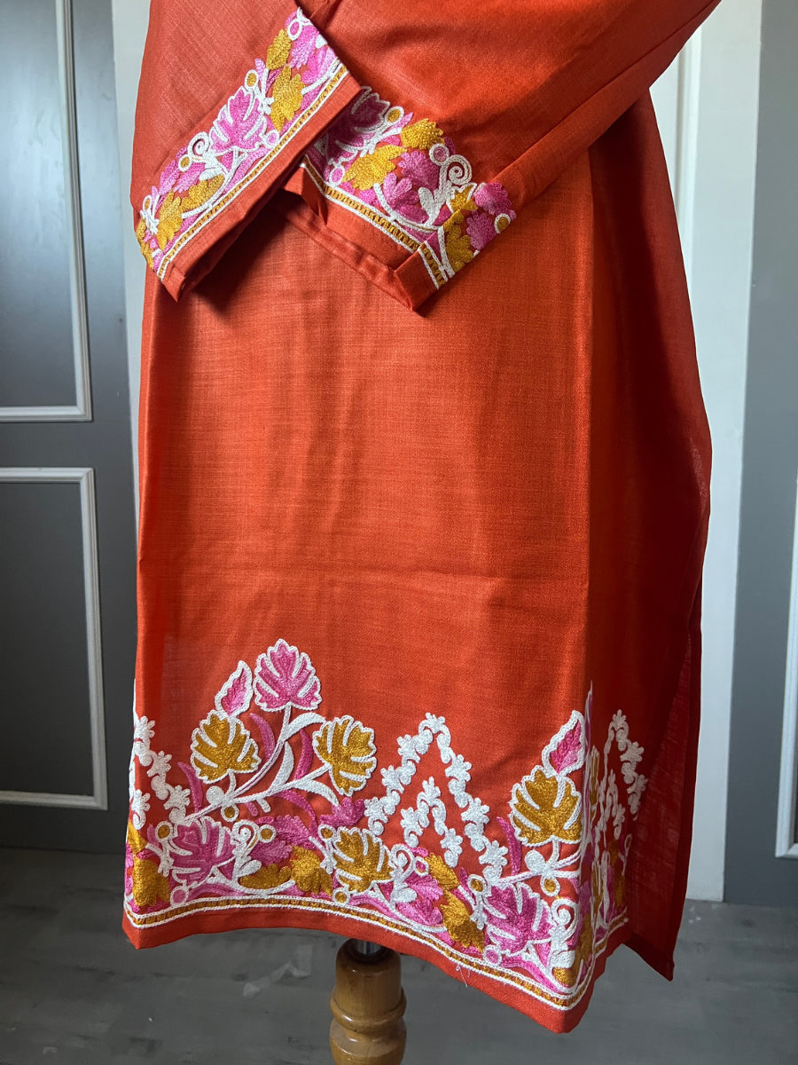 Kashmir Aari cotton Co-Ord Set | Sassy Salmon