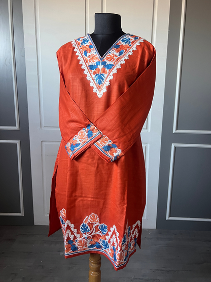 Kashmir Aari cotton Co-Ord Set | Sassy Salmon