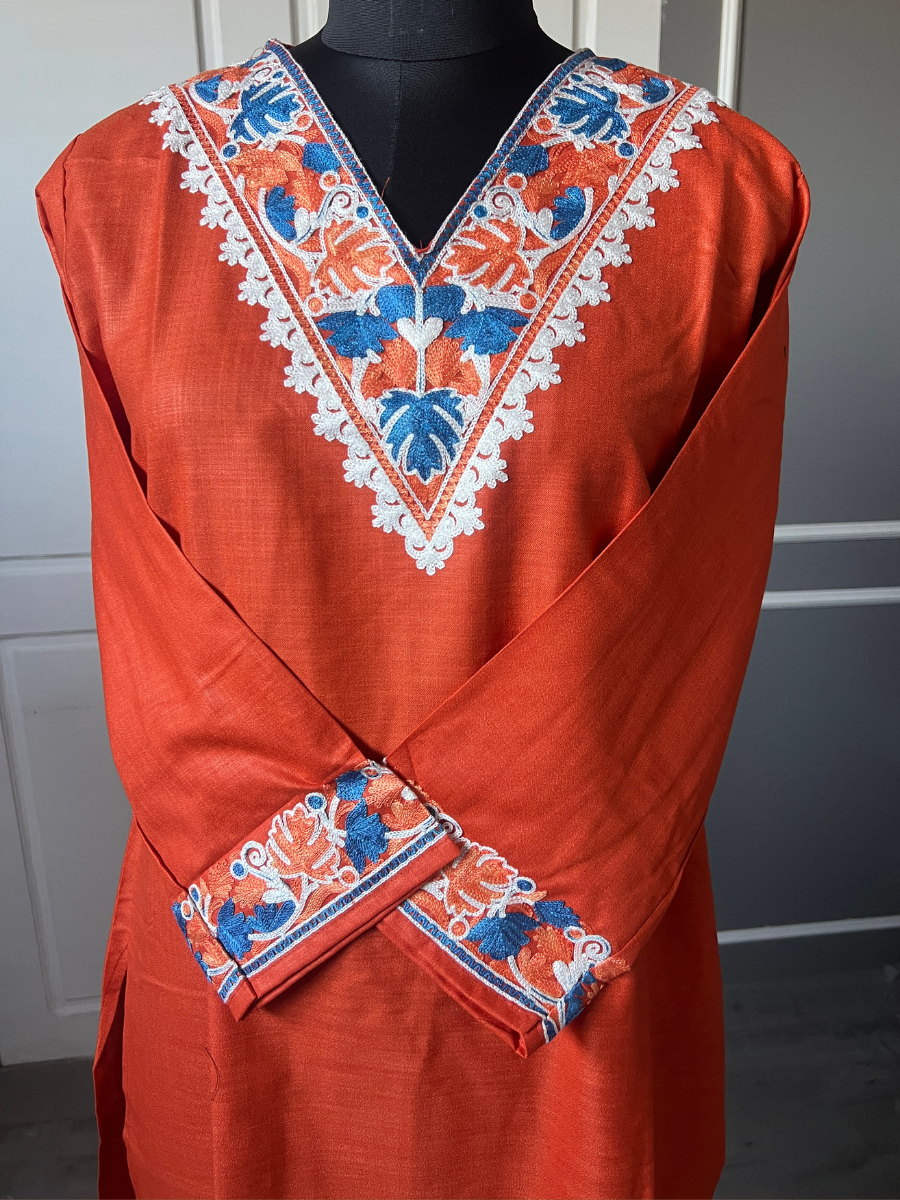 Kashmir Aari cotton Co-Ord Set | Sassy Salmon