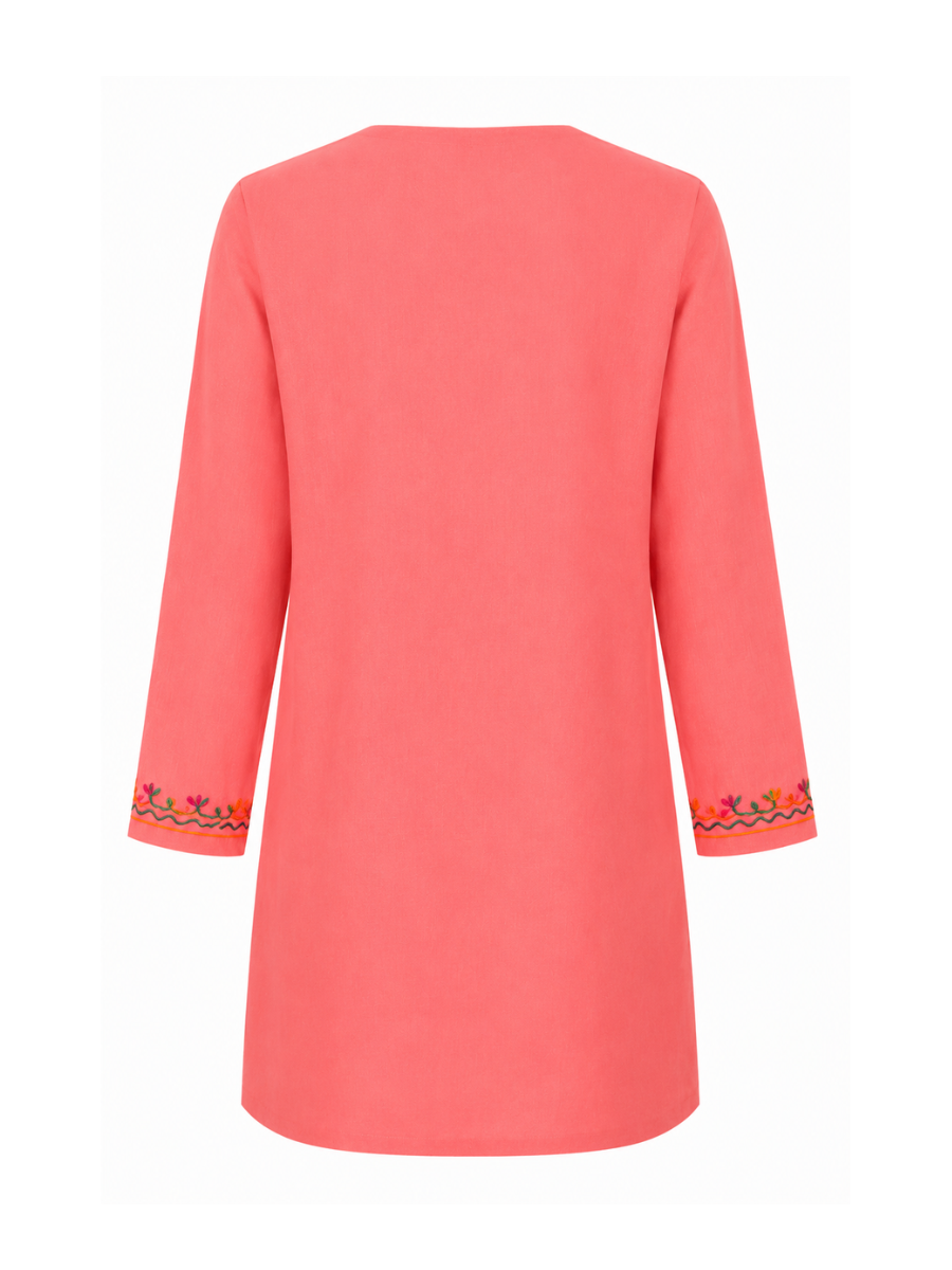 Noor : Aari embroidery summer kurti | Pink