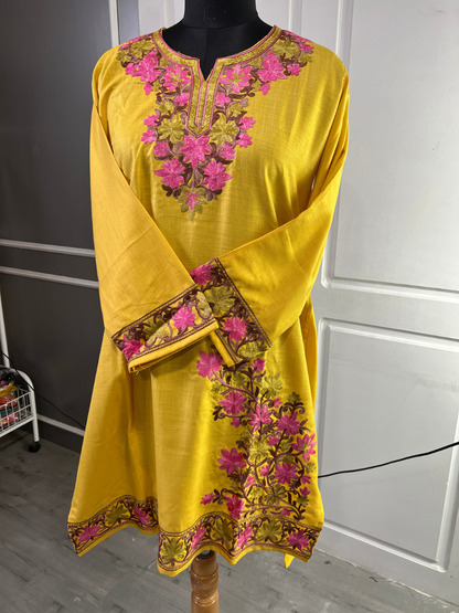 Noor : Aari embroidery summer Co-Ord Set | Gold