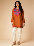 Noor : Aari embroidery summer kurti | Desert Rust