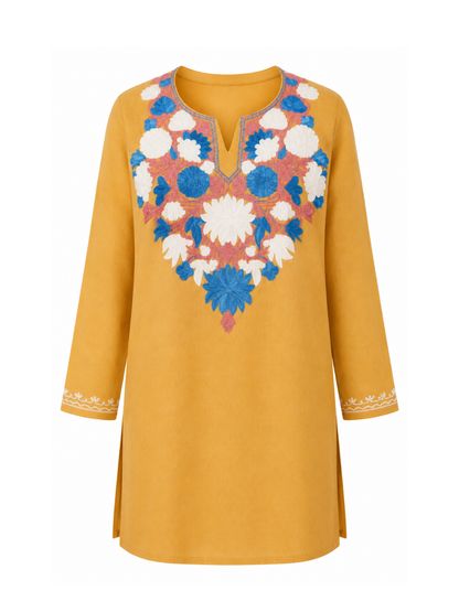 Noor : Aari embroidery summer kurti | Gold
