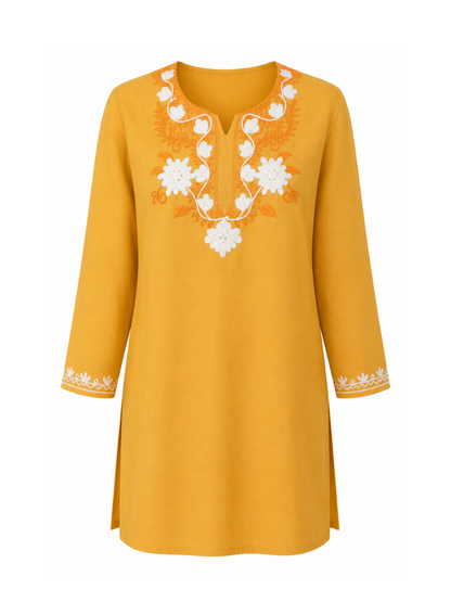 Noor : Aari embroidery summer kurti | Gold