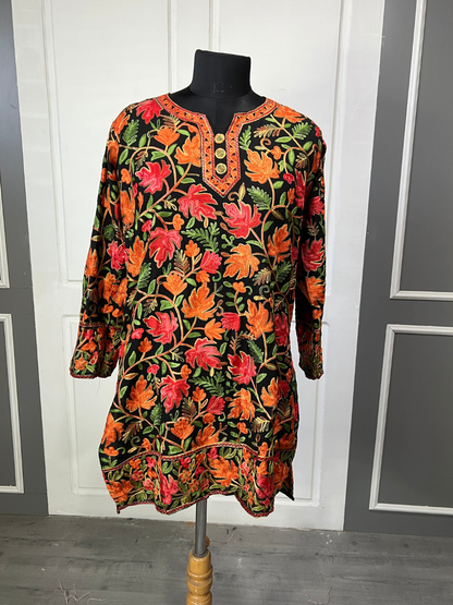 Noor : chinar embroidery summer kurti | Ebony