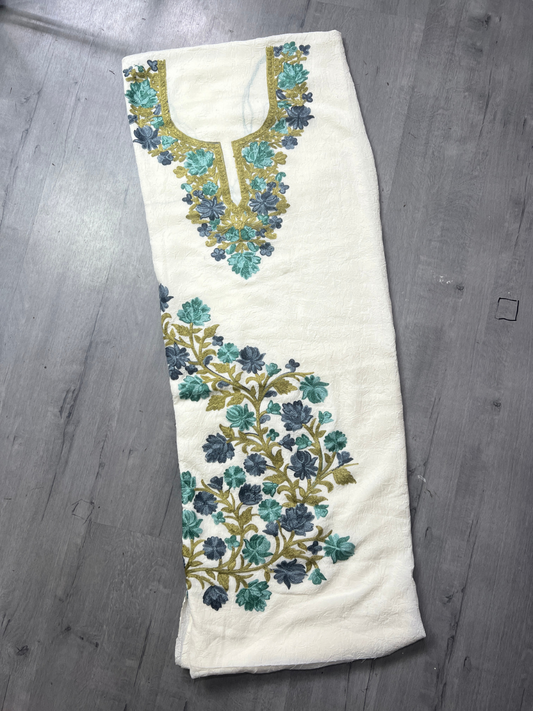 Gul Kashmiri Aari 2 Piece Unstitched Suit  |  Light Gray