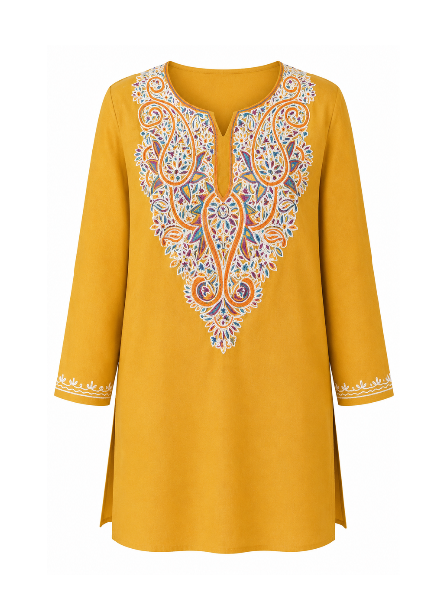 Noor : Aari embroidery summer kurti | Gold