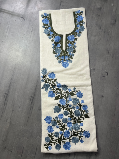 Gul Kashmiri Aari 2 Piece Unstitched Suit  |  Light Gray