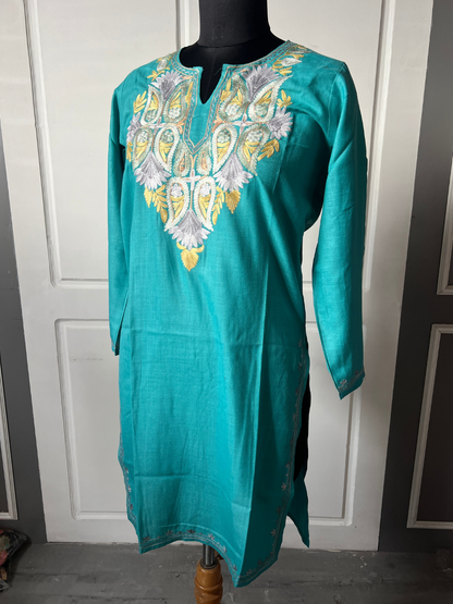 Kashmir Aari cotton Co-Ord Set | Dark Teal