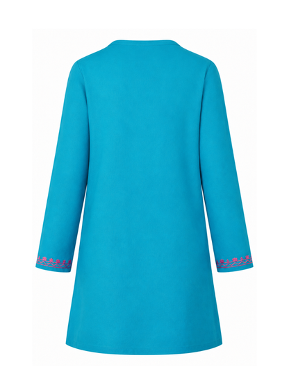 Noor : Aari embroidery summer kurti | Turquoise