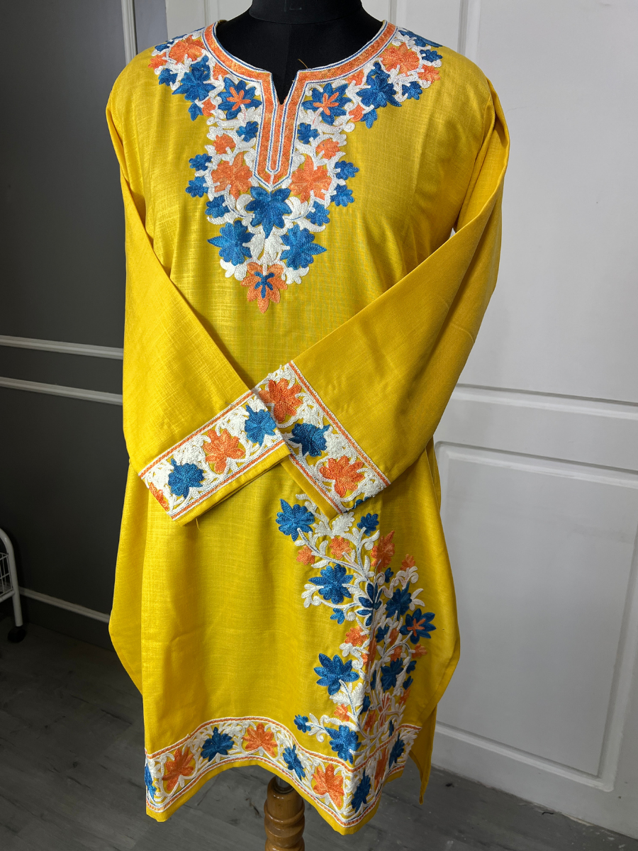 Noor : Aari embroidery summer Co-Ord Set | Gold